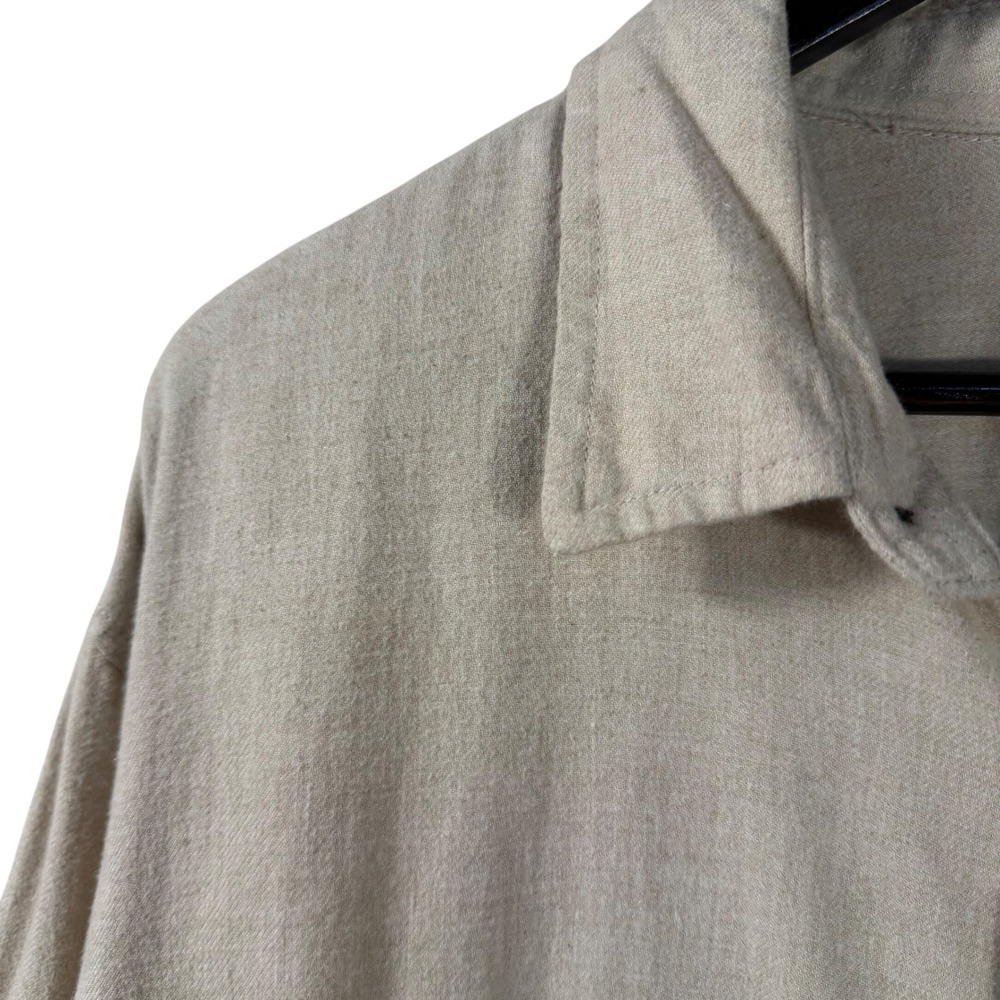 Mutual Weave Beige Button Up Shirt Men's XXL Long Sleeve Woven 100% Cotton - Picture 7 of 13